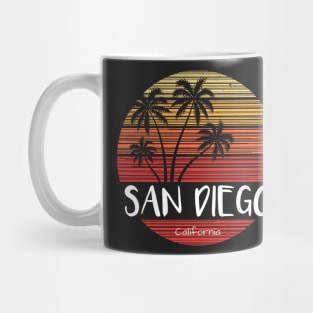 San Diego California Palm Trees Distressed Vintage CA Love Mug